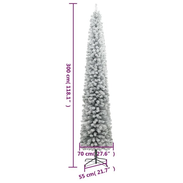 vidaXL Christmas Tree Decoration Artificial Slim Tree with Stand Green PVC