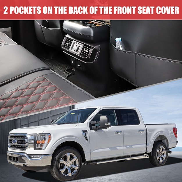 Unique Bargains Car Front Rear Seat Covers Pad For Ford F 150 Crew Cab 2009 2023 5 Pcs