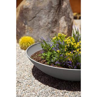 Veradek Lane Bowl 32 in. Gray Plastic Round Planter LBV32C