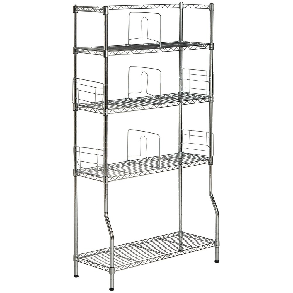 SAFAVIEH Storage Collection Fernand Chrome Wire Book Rack   29.5\