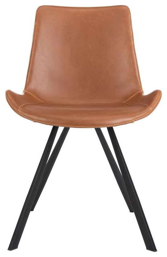 Frankie Mid century Modern Dining Chair Set of 2 Cognac / Black   Contemporary   Dining Chairs   by Virgil Stanis Design  Houzz