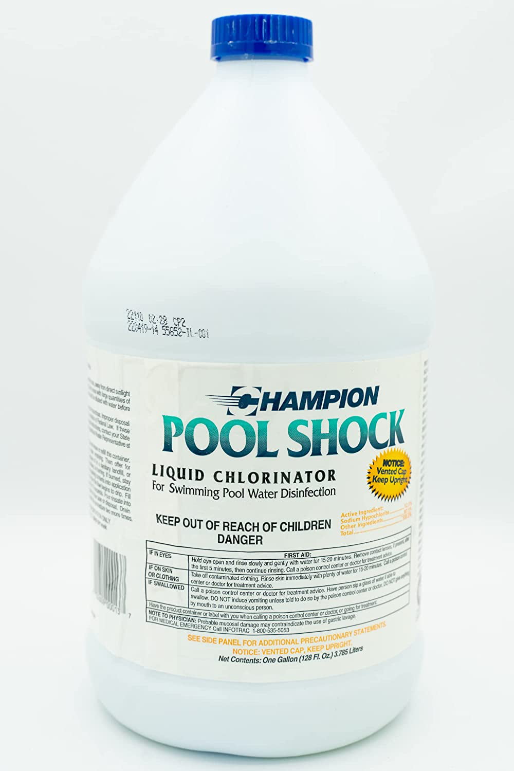 Champion Pool Shock - Ready to Use Liquid Chlorine - Commercial Grade 12.5% Concentrated Strength - 4 Gallons