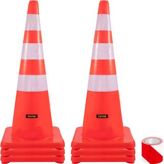 VEVOR Reflective Collars Traffic Cones with Weighted Base and Reflective Collars for Traffic Control (6-Pack) AQZYCQHBJ3636KKUBV0