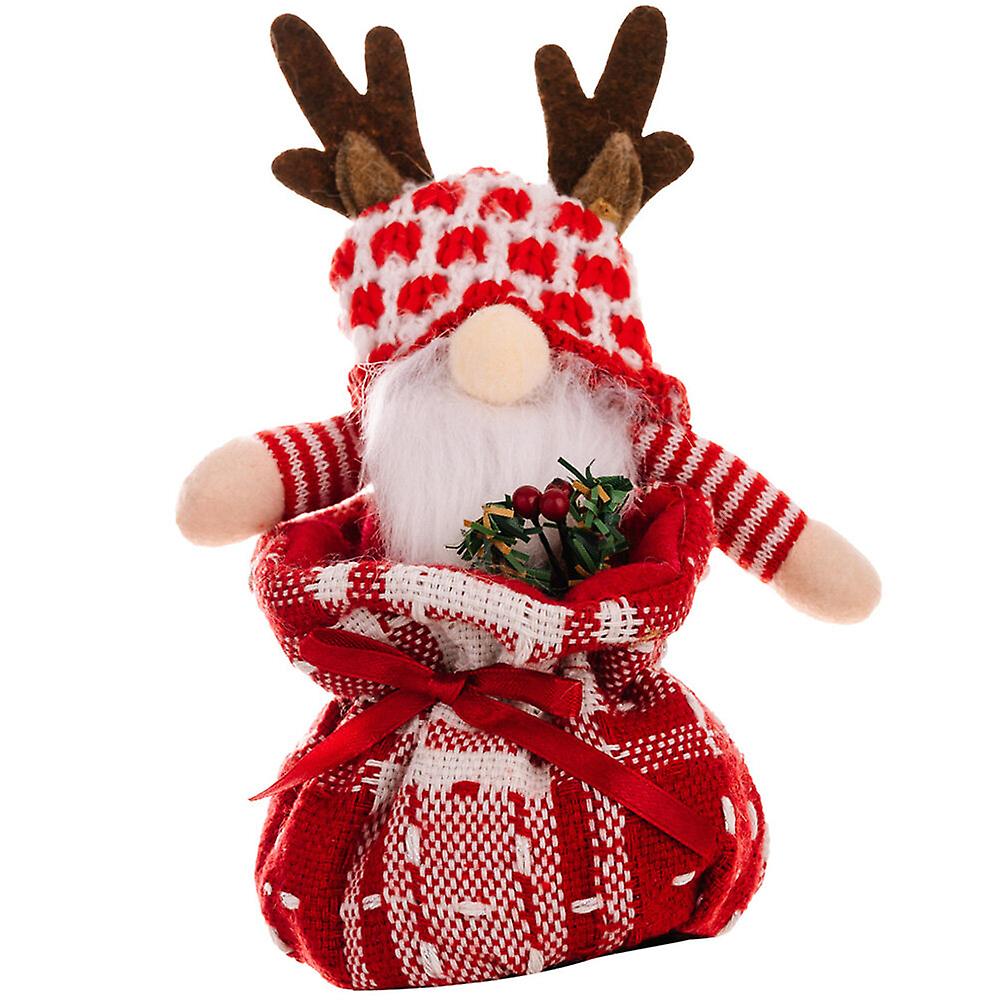 Christmas Antler Gnome Adornment Desktop Gnome Doll Christmas Gnome Ornament