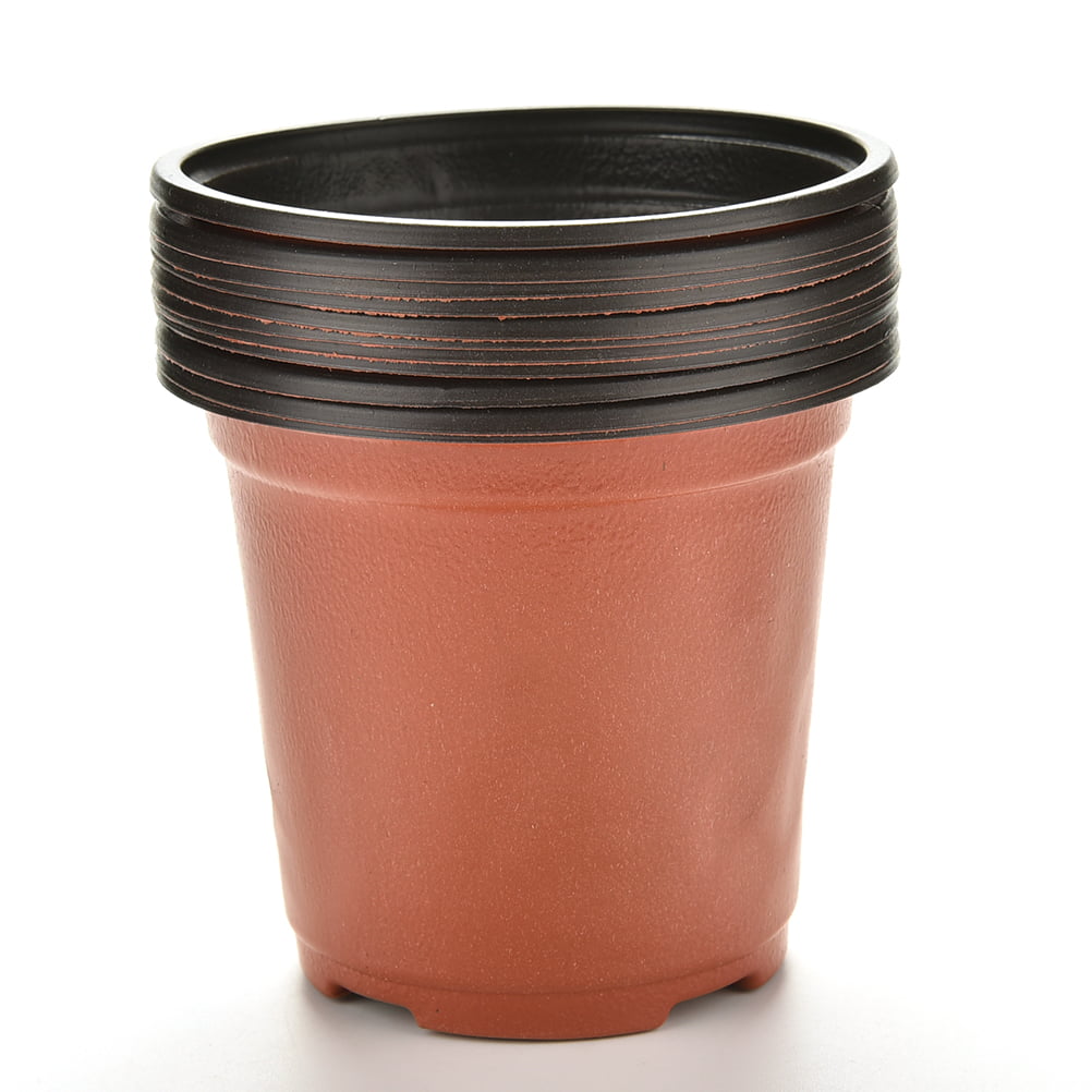 Party Yeah 10Pcs/Set Mini Plastic Round Flower Pot Terracotta Nursery Planter Home Garden Decor