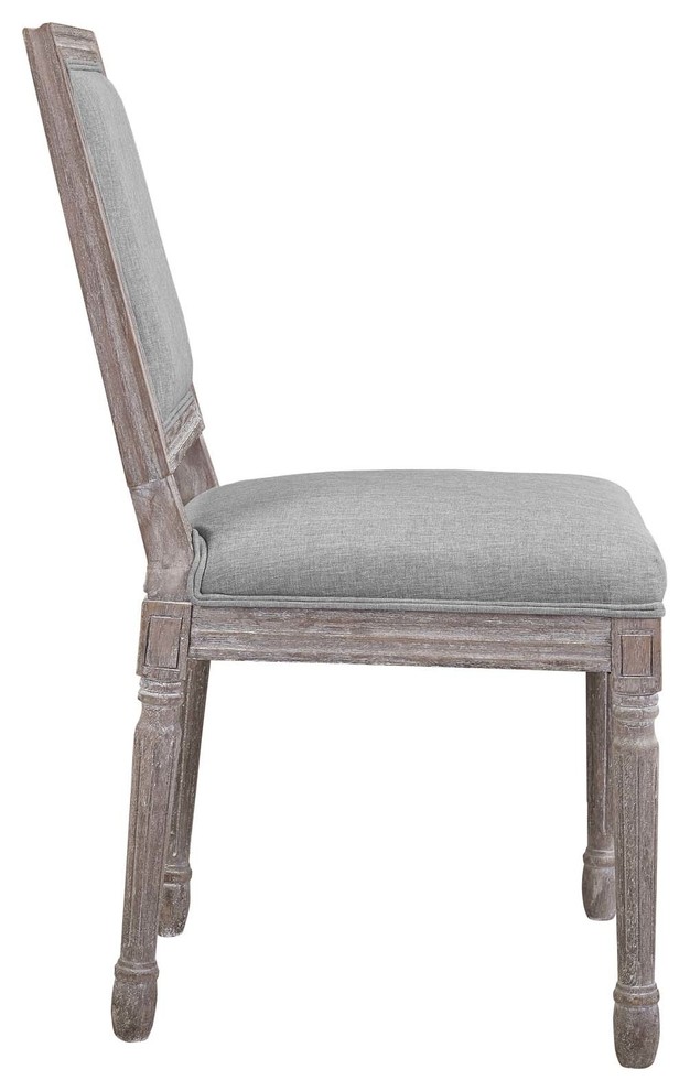 Court Vintage French Upholstered Fabric Dining Side Chair   French Country   Dining Chairs   by Simple Relax  Houzz