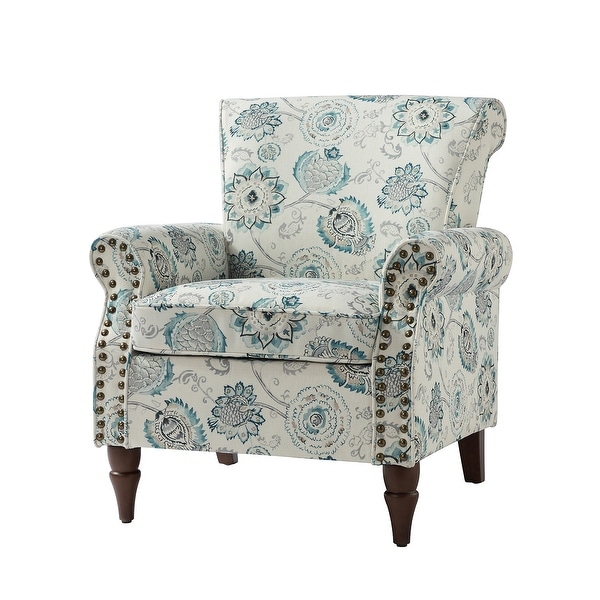 Nyctelius Nailhead Trim Traditional Accent Armchair with Rolled Arms by HULALA HOME