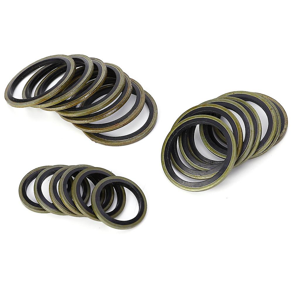 240pcs 6\8\10\12\14\16\18\20\22\24\27\30mm Metal Rubber Sealing Oil Ring Drain Plug Gasket Set