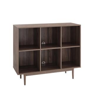 CROSLEY FURNITURE Liam 36 in. Walnut Engineered Wood 6-Shelf Accent Bookcase CF1121-WA