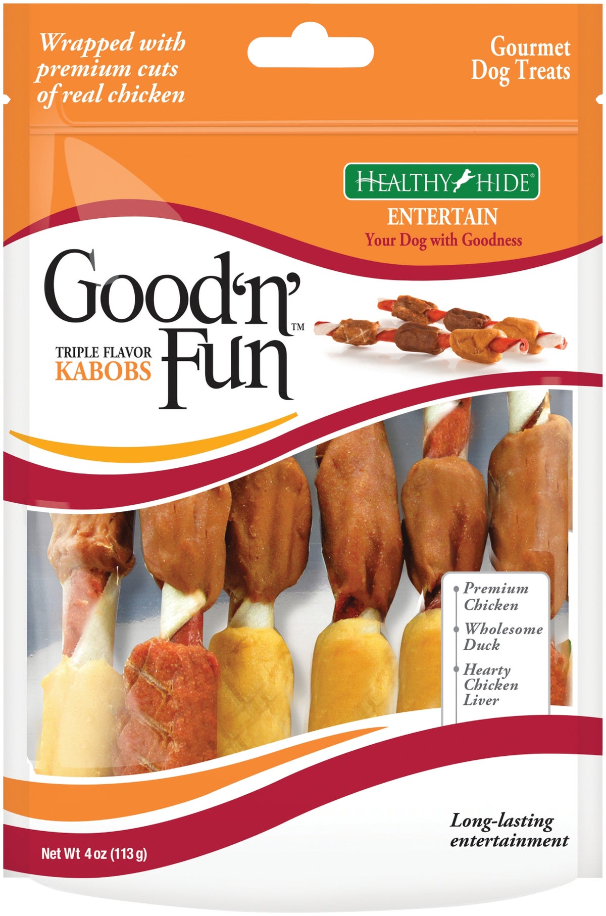 Healthy Hide Good#039n Fun Triple Flavor Kabobs Dog Treat 4 Oz.