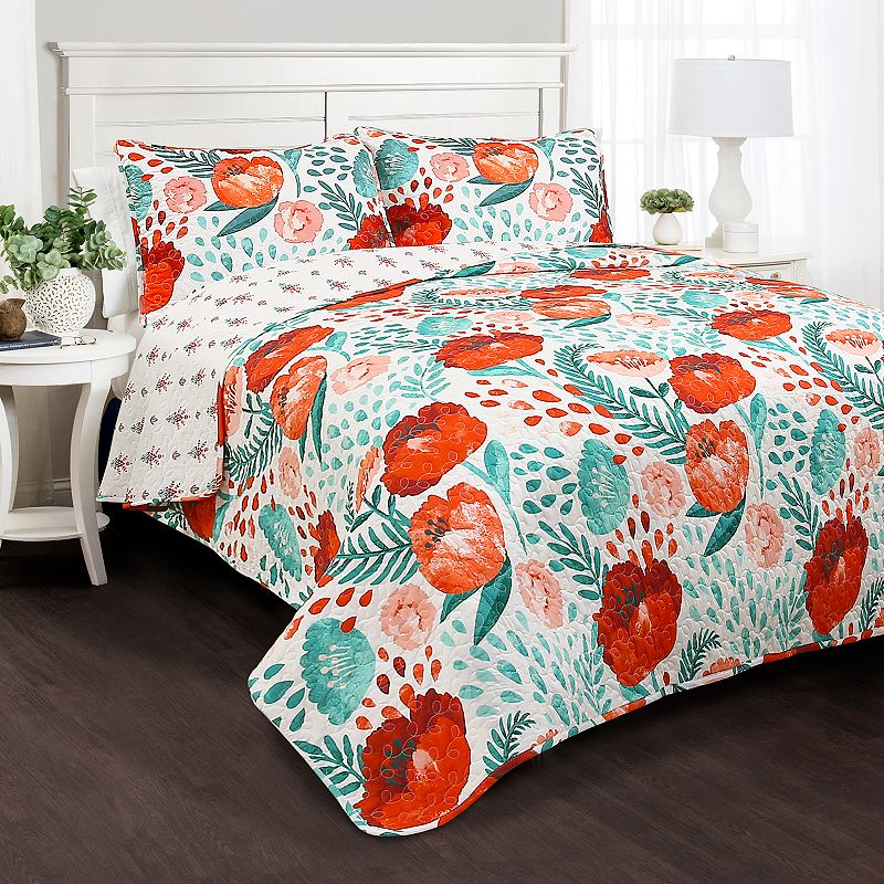 Lush Decor Poppy Garden Quilt Set