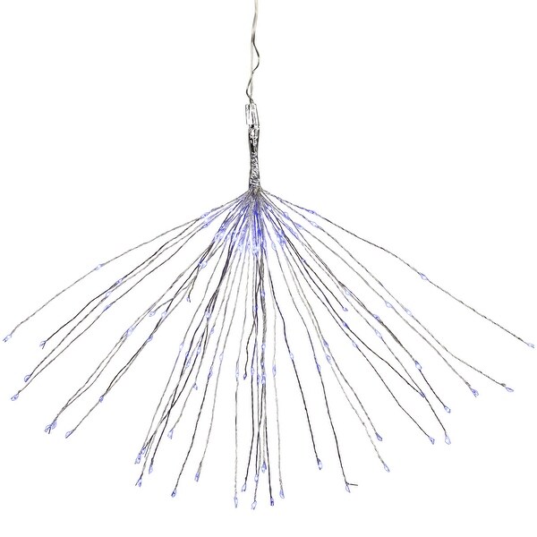 20 LED Firework Silver Branch Christmas Decoration Blue Lights