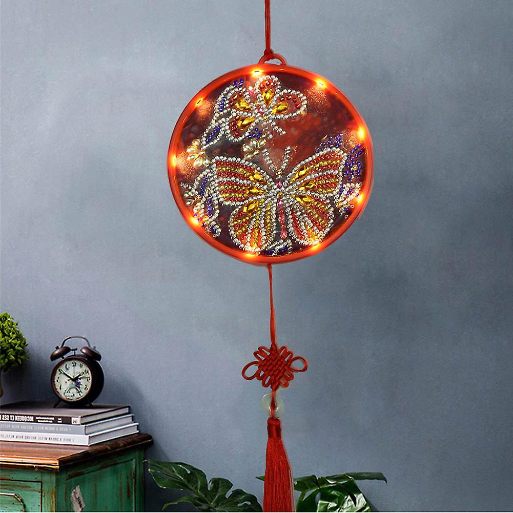 Hanging Diamond Painting Lamp Round Led Light Diy Gift Desk Home Night Decoration