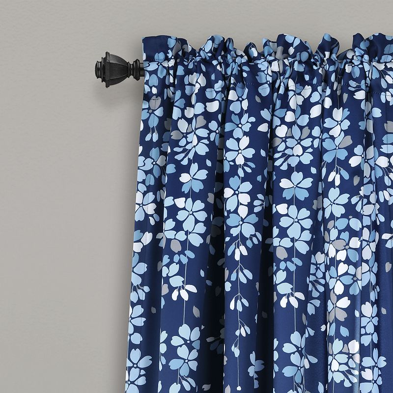 Half Moon 2 Weeping Flowers Window Curtain Panels