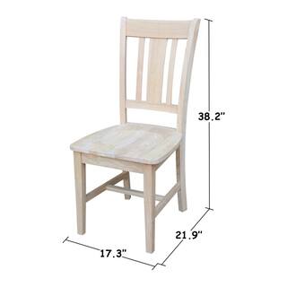 International Concepts San Remo Unfinished Wood Slat Back Dining Chair (Set of 2) C-10P