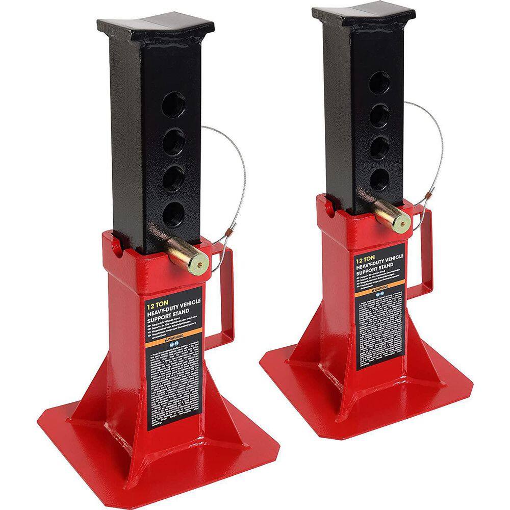 Big Red 12-Ton Heavy-Duty Jack Stands (2-Pack) ATZ120005R