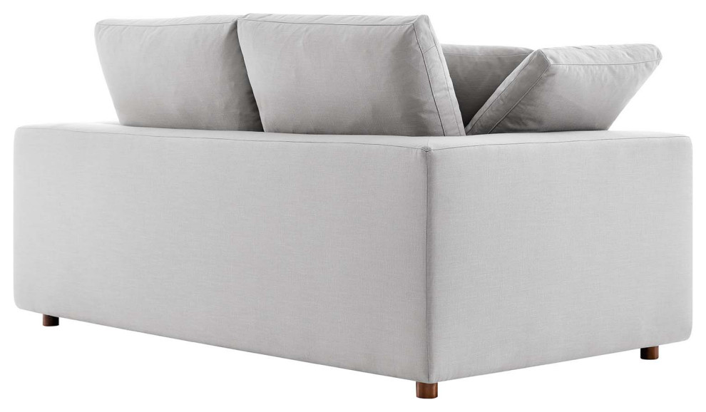 Commix Down Filled Overstuffed Loveseat   Light Gray   Transitional   Loveseats   by VirVentures  Houzz