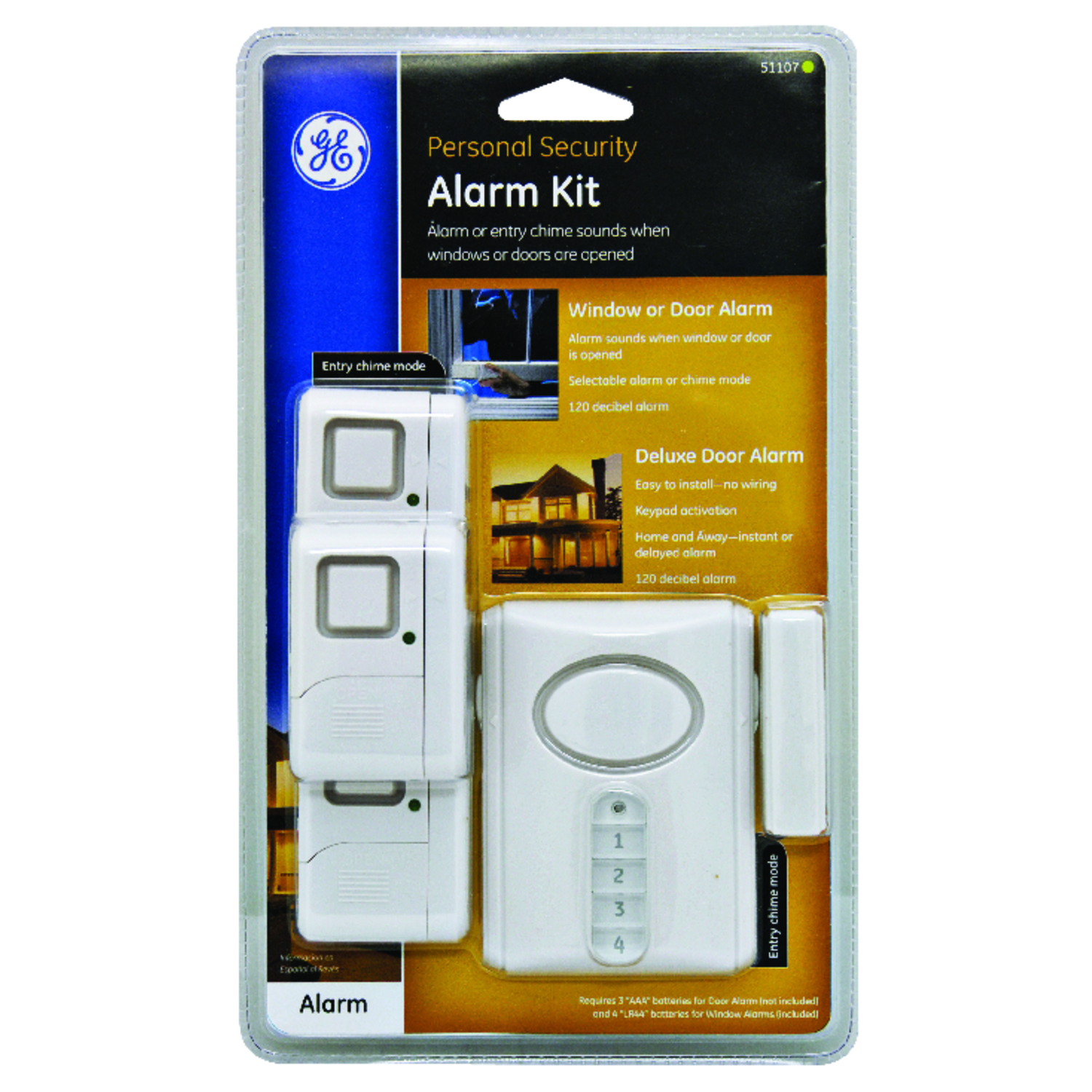 GE White Plastic Door and Window Alarm Kit