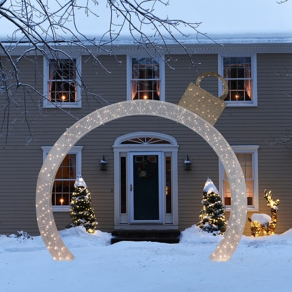 LED Twinkling Ornament Arch Commercial Christmas Display 10' White