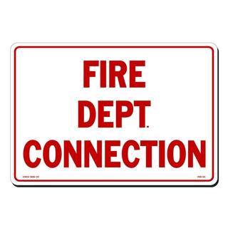 Lynch Sign 14 in. x 10 in. Fire Dept. Connection Sign Printed on More Durable Thicker Longer Lasting Styrene Plastic FES- 53