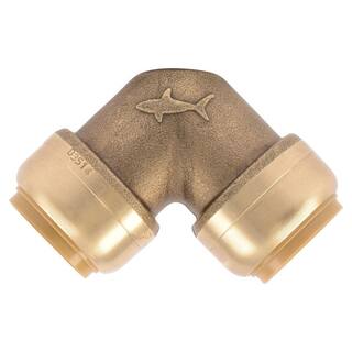 SharkBite 34 in. Push-to-Connect Brass 90-Degree Elbow Fitting U256LFA