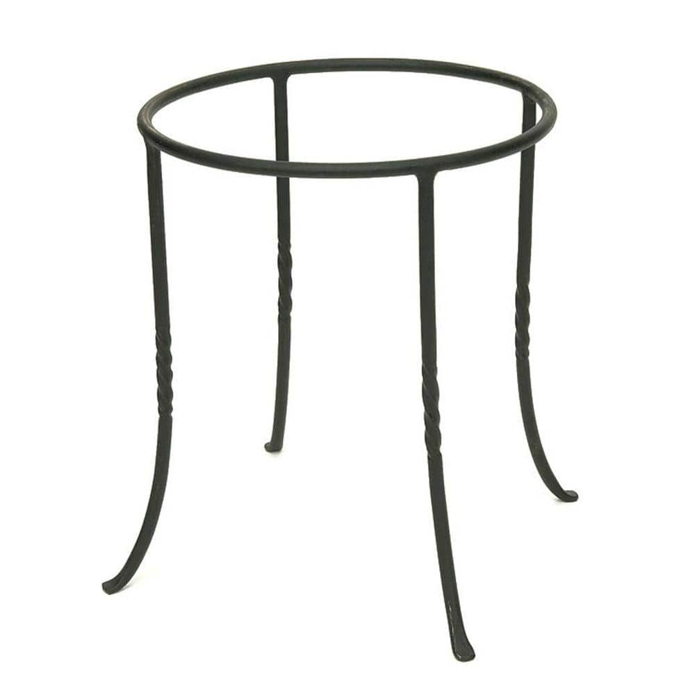 ACHLA DESIGNS 14 in. Tall Black Powder Coat Metal Small Indoor/Outdoor Patio Flowerpot Plant Stand FB-14