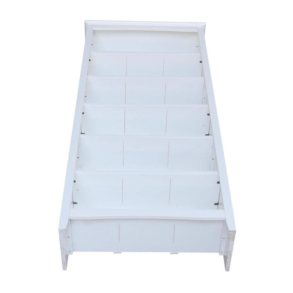 International Concepts 72 in. White Wood 6-shelf Standard Bookcase with Adjustable Shelves SH08-3227A