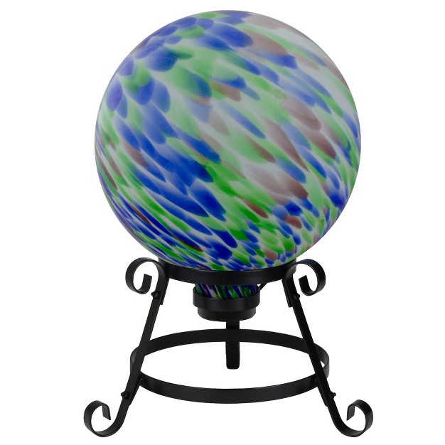 Northlight 10 Blue And Green Brush Strokes Outdoor Glass Garden Gazing Ball