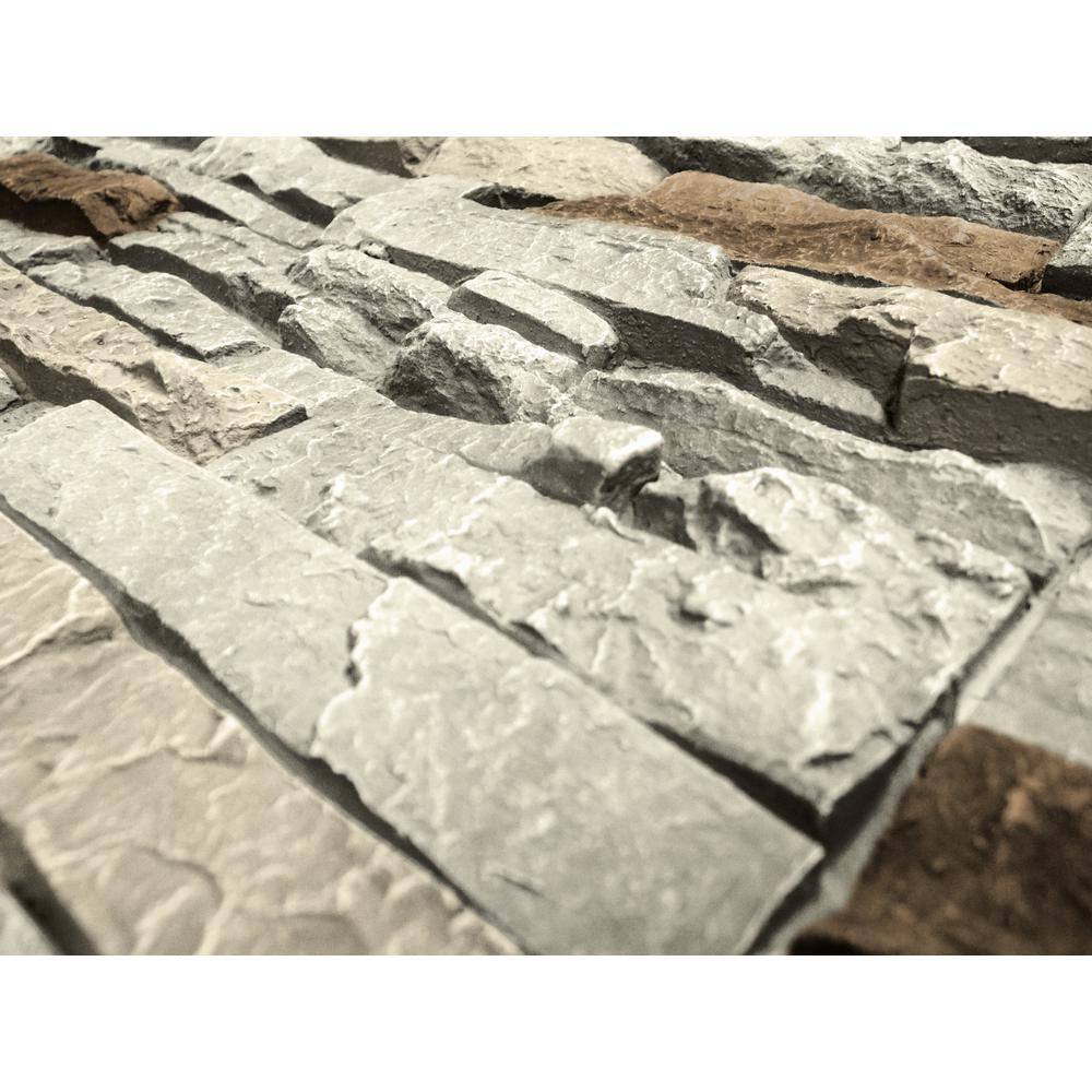 GenStone 12 in. x 42 in. Stacked Stone Vanilla Bean Faux Stone Siding Panel G2SSVBHP