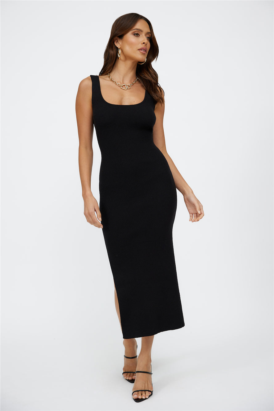 Blurred Memories Midi Dress Black