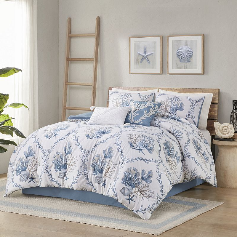 Harbor House Pismo Beach 6-Piece Oversized Cotton Comforter Set with Throw Pillows