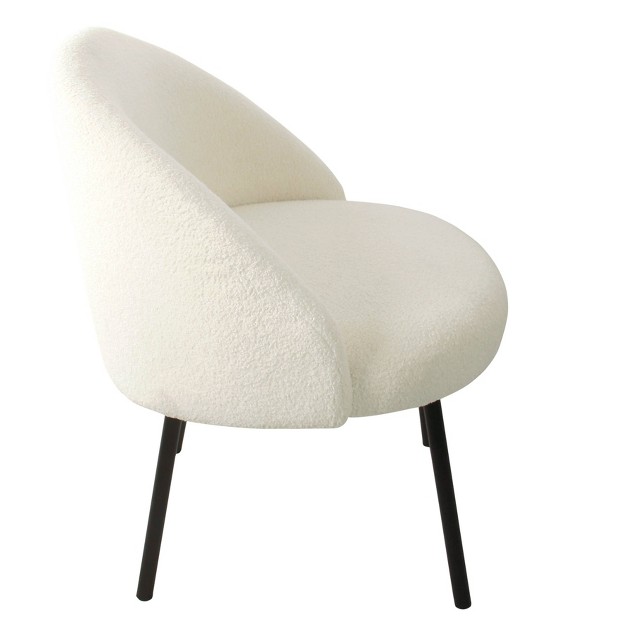 Modern Faux Shearling Accent Chair Cream Homepop