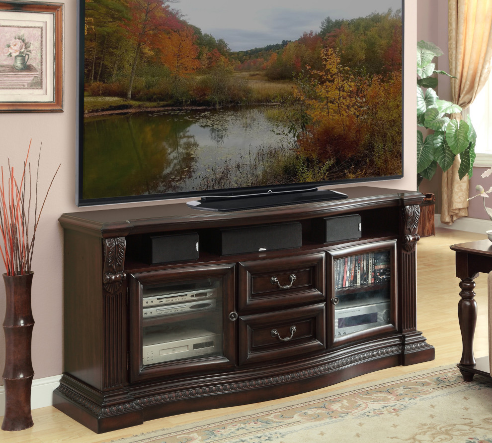 Parker House Bella 67 in. TV Console with Power Center   Traditional   Entertainment Centers And Tv Stands   by Parker House  Houzz