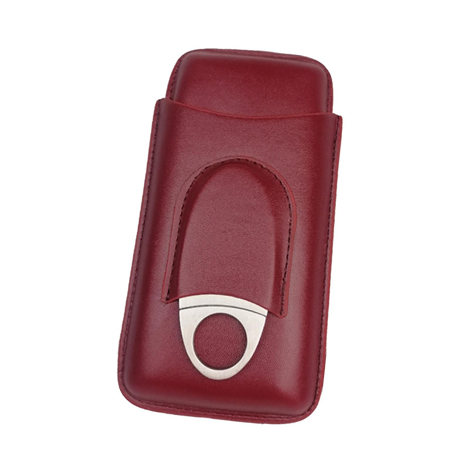 3 Tube Holder Wear Resistant Leather Case For Anniversary Wedding A Birthday Dark Red