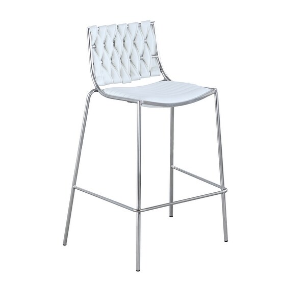 Somette Trevor Stackable Counter Stool with White Weave Back， Set of 2 - Counter Stool