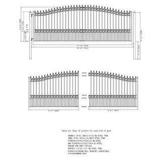 ALEKO London Style 18 ft. x 6 ft. Black Steel Single Slide Driveway Fence Gate DG18LONSSL-HD