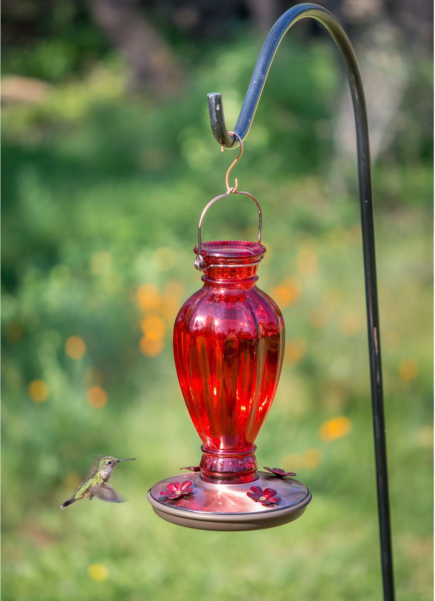 Perky-Pet Daisy Vase Vintage Glass Hummingbird Feeder