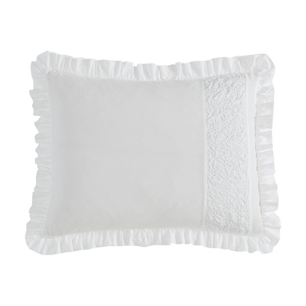 Laura Ashley Eyelet Ruffle Comforter Bedding Set White