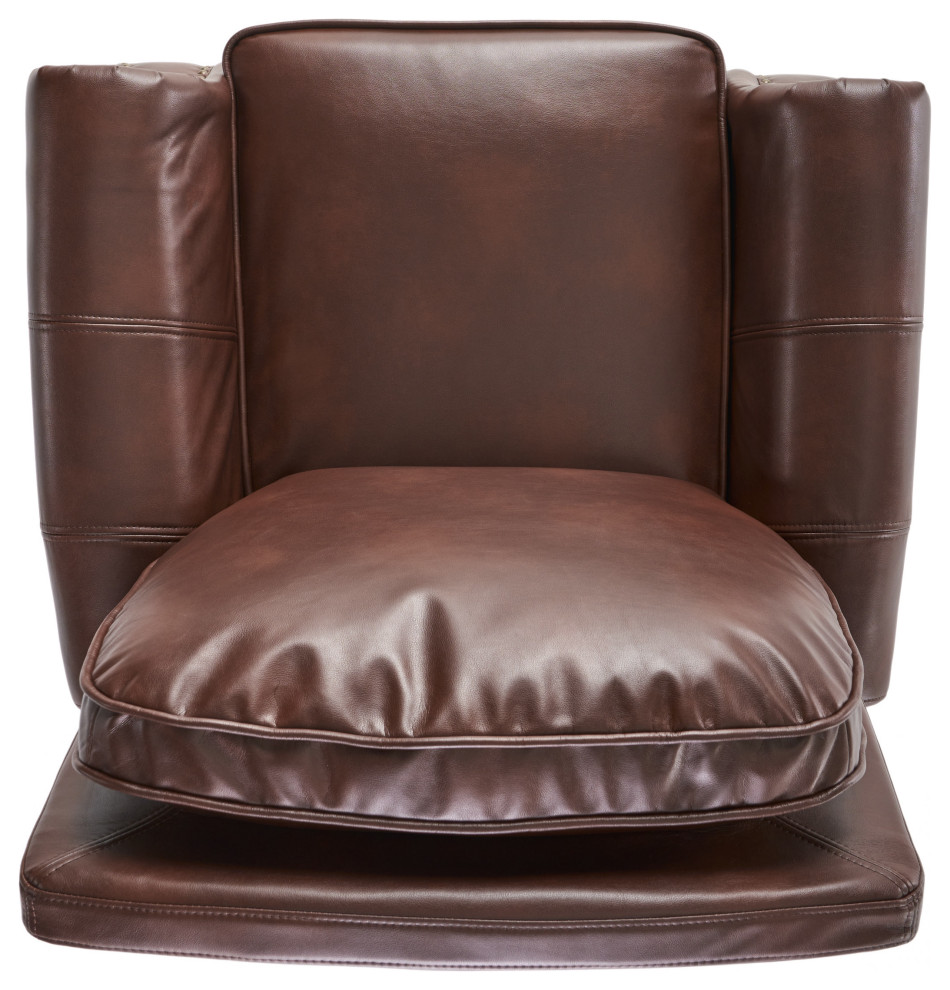 GDF Studio Jasmine 2 Tone Brown Faux Leather Puch Back Recliner   Transitional   Recliner Chairs   by GDFStudio  Houzz