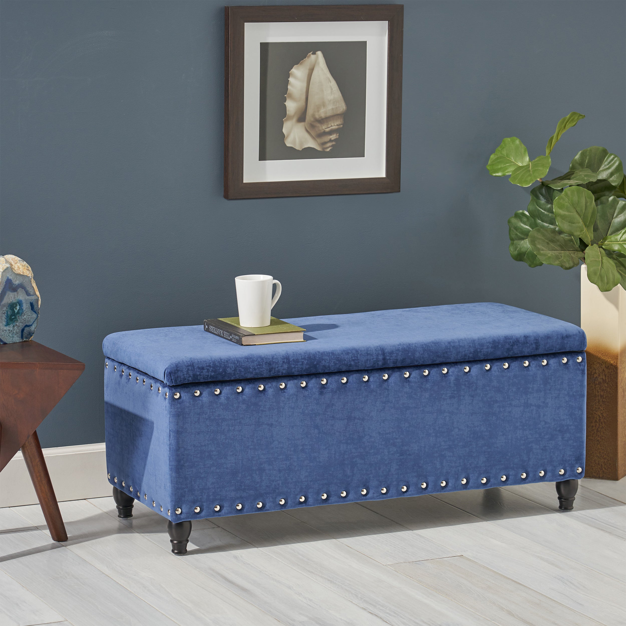 Bancroft Rectangle Velvet Storage Ottoman Bench