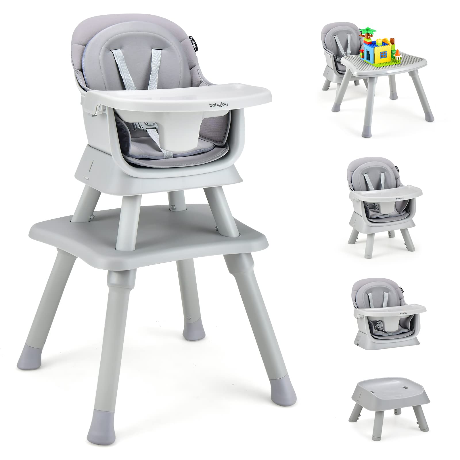 Costzon Baby High Chair, 8 in 1 Convertible Highchair for Babies & Toddlers