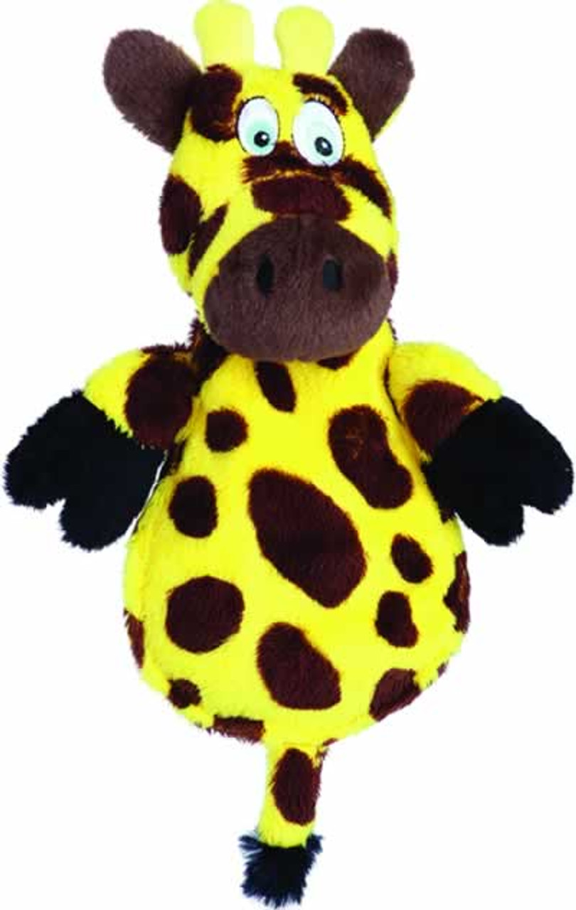 Hear Doggy's Silent Squeaker Flat Giraffe with Chew Guard Dog Toy