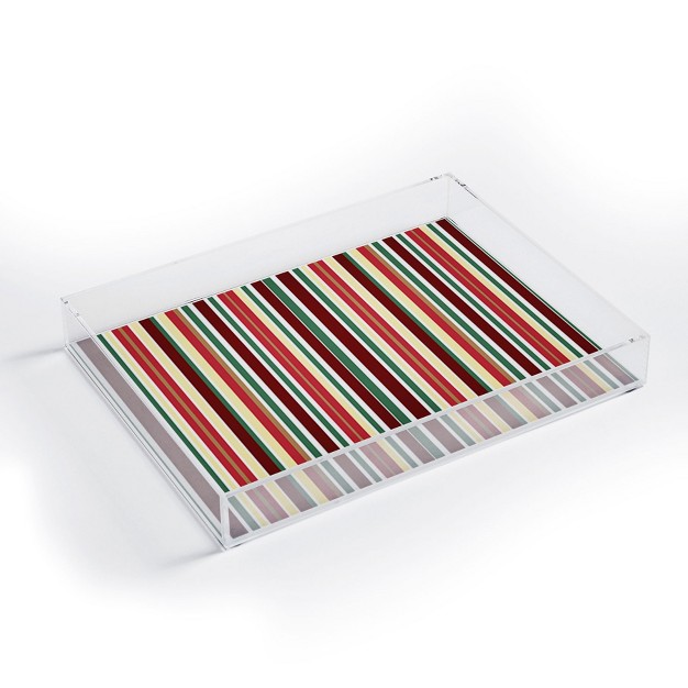 Lisa Argyropoulos Holiday Traditions Stripe Acrylic Tray Deny Designs