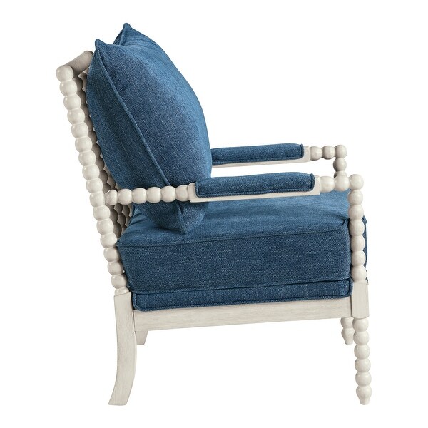 Kaylee Spindle Chair in Fabric with White Frame