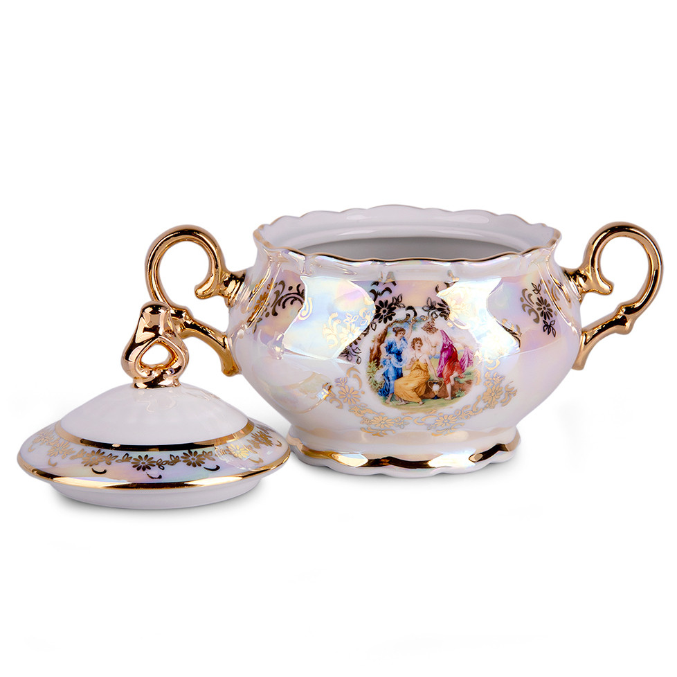 THUN Porcelain Sugar Container 8.11 fl oz (240 ml) Madonna Porcelain Sugar Bowl with Lid Sugar Keeper