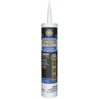 GE Paintable Silicone Supreme 9.5 oz. White Exterior Window and Door Sealant 2709114