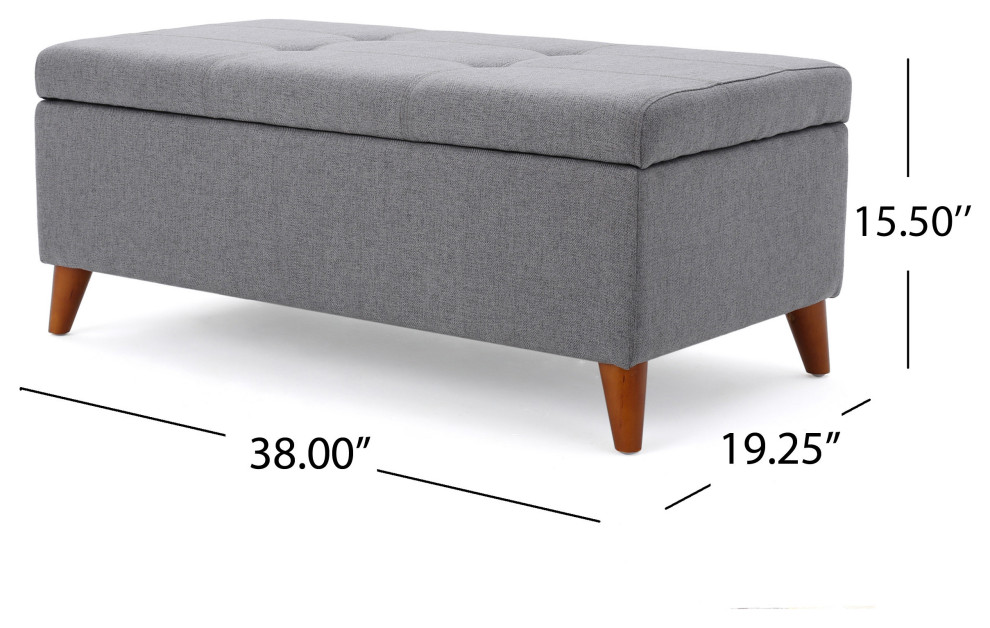 GDF Studio Katherine Tufted Fabric Storage Ottoman   Midcentury   Footstools And Ottomans   by GDFStudio  Houzz