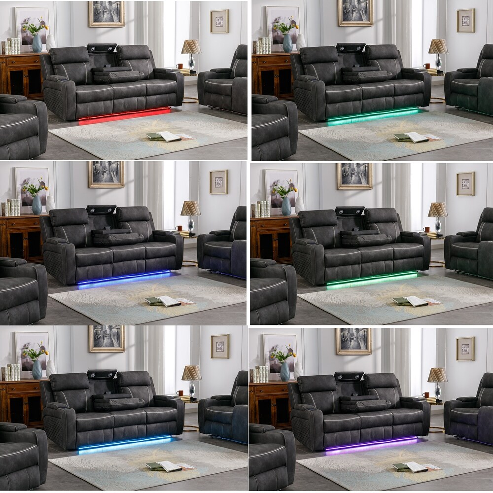 Contemporary Multi Piece Plush Velvet Like Upholstered Living Room Sofa Set