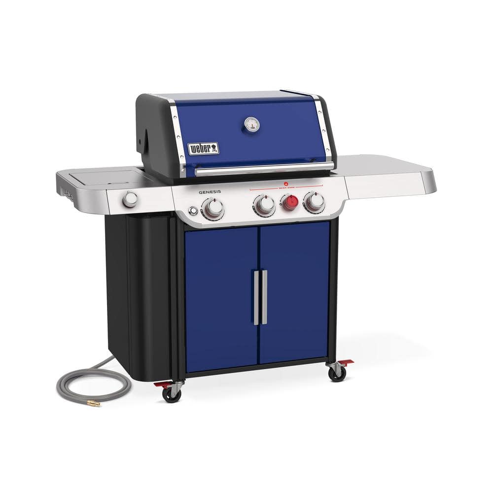 Weber Genesis E-335 3-Burner Natural Gas Grill in Deep Ocean Blue with Side Burner 37480001