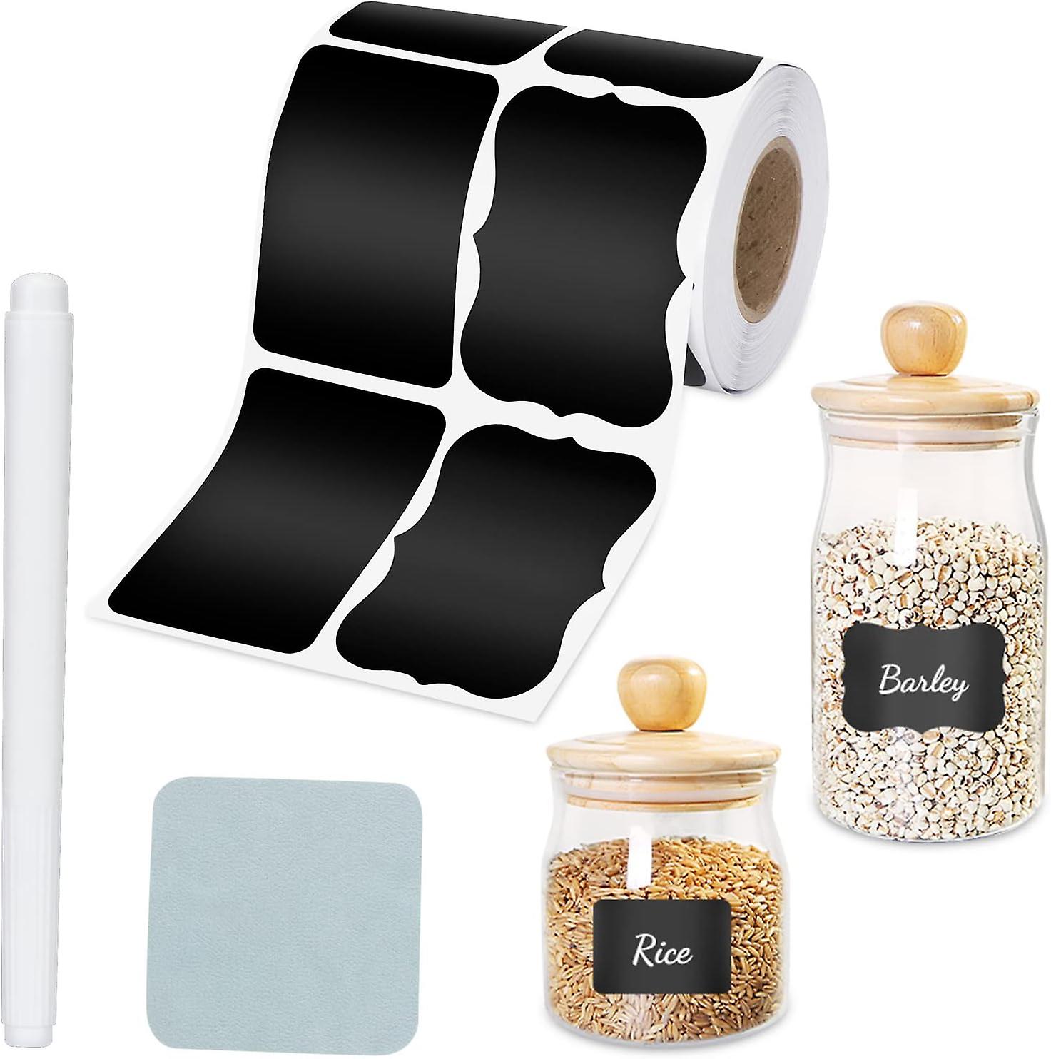 Chalkboard Labels 240 Pcs， Reusable Waterproof Blackboard Stickers Removable Label Sticker With White Chalk Marker And Small Towel For Jars， Bottles，